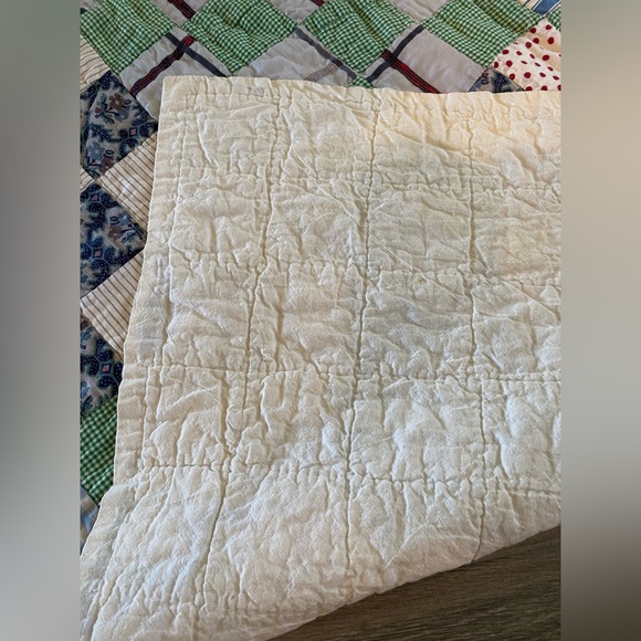 Handmade Multi Colored Quilt 62”+82” 🩵🌸 - Picture 4 of 9